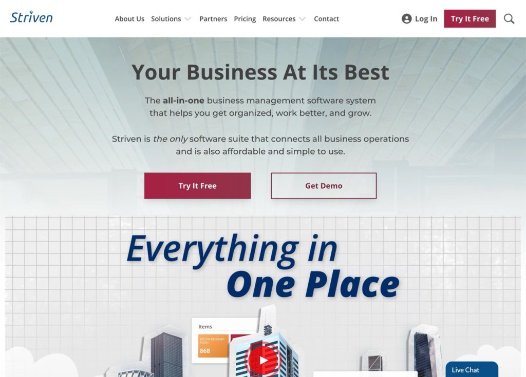 striven screenshot homepage.